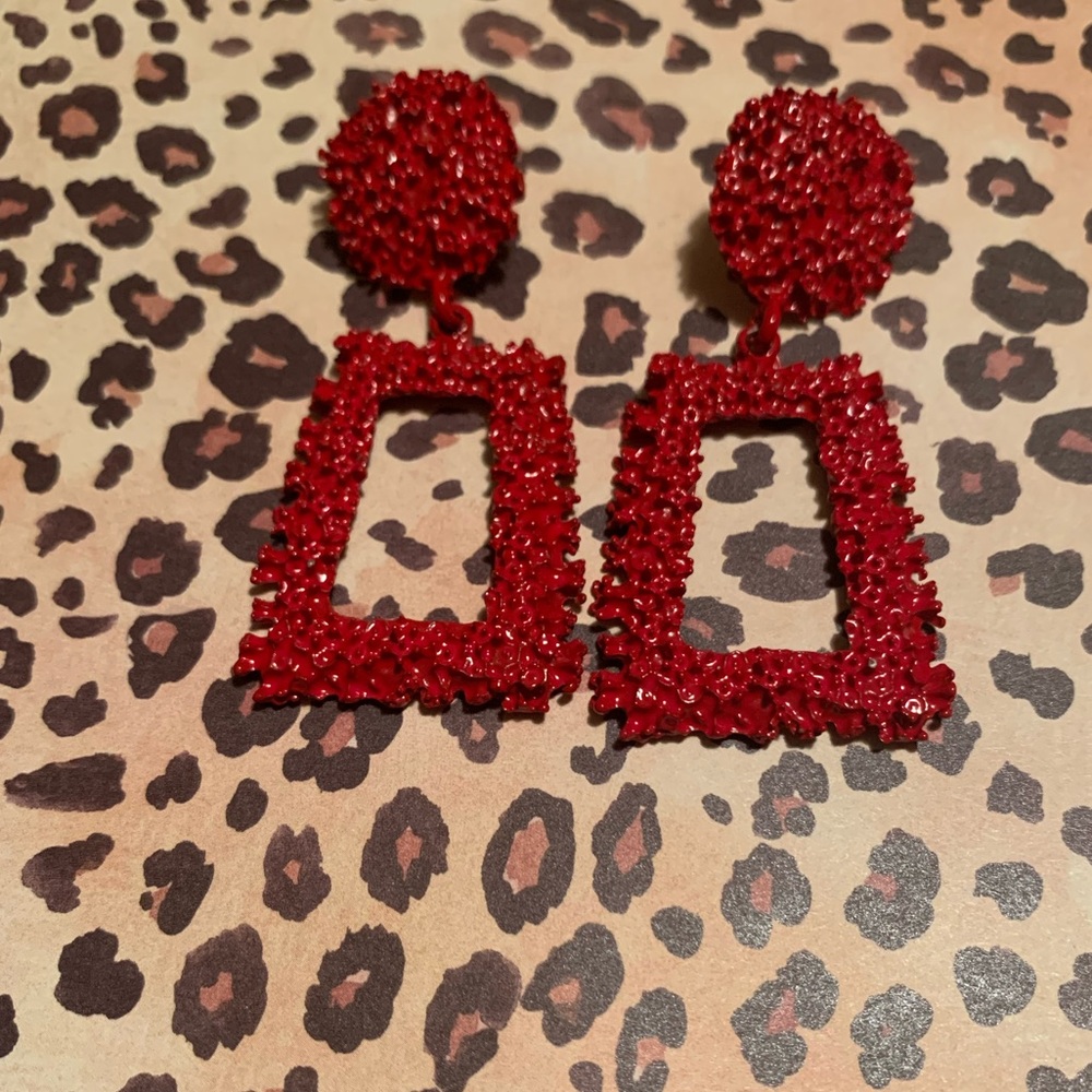 Red Statement Earrings
